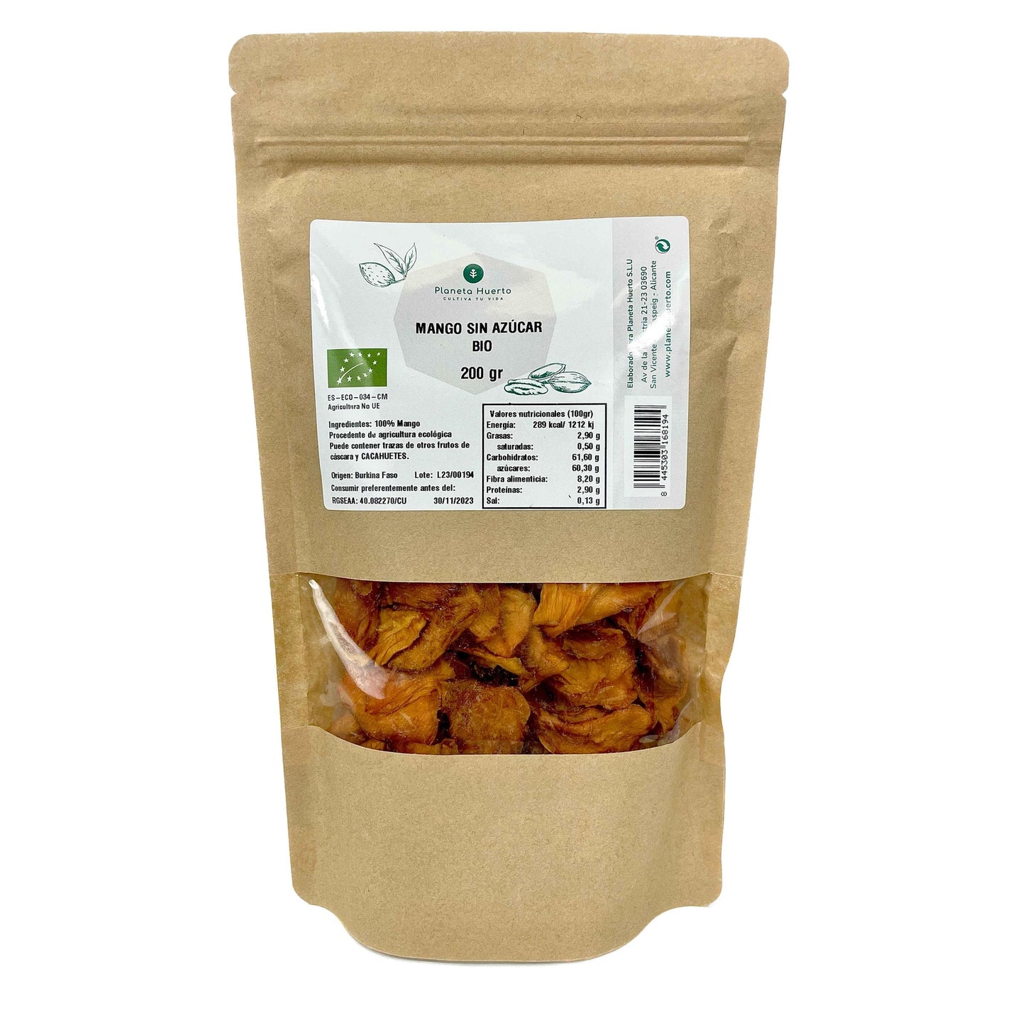 Osötade mangostrimlor ECO Planeta Huerto 200 g