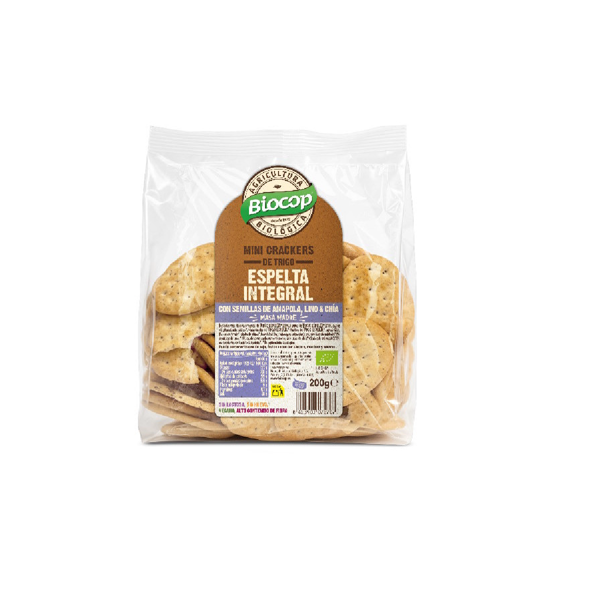 Mini crackers à l'épeautre et au chia Biocop 200 g