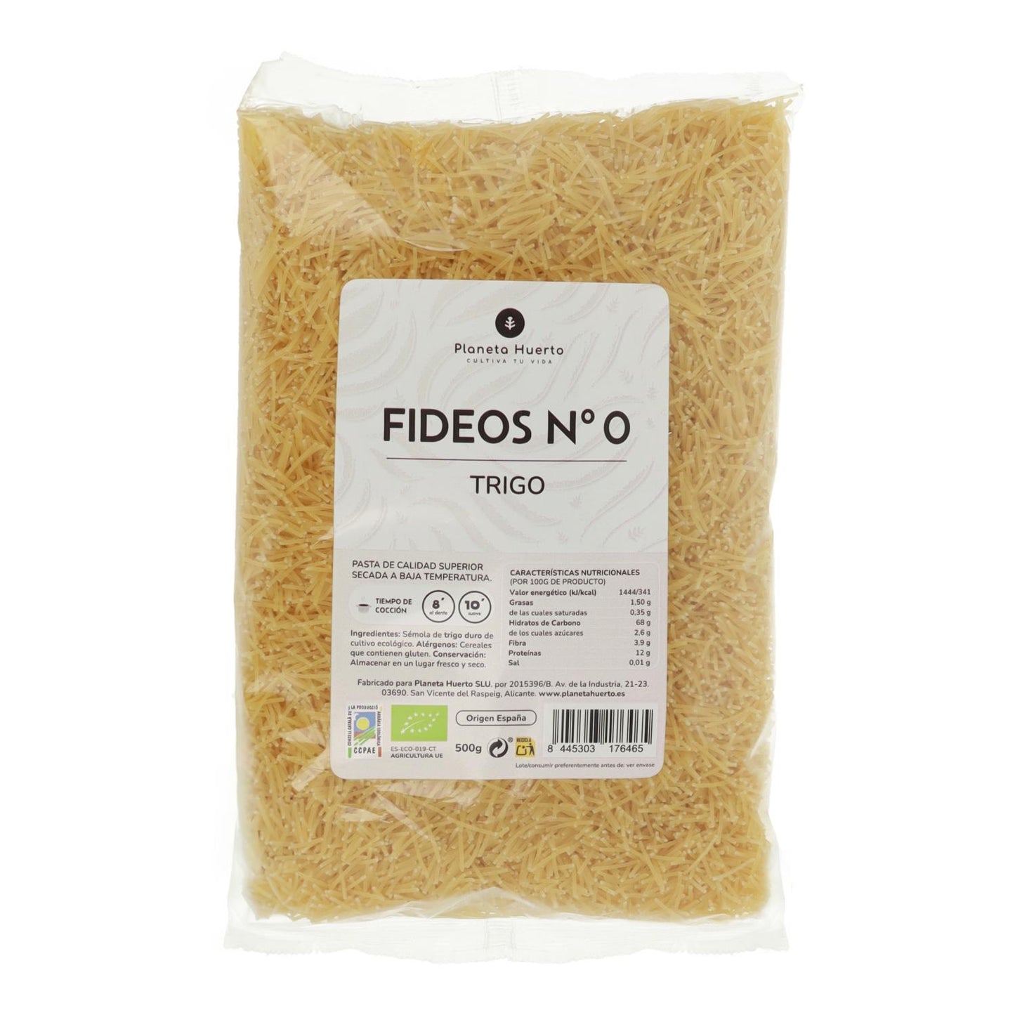 Nudeln nº0 aus Weizen ECO Planeta Huerto 500gr