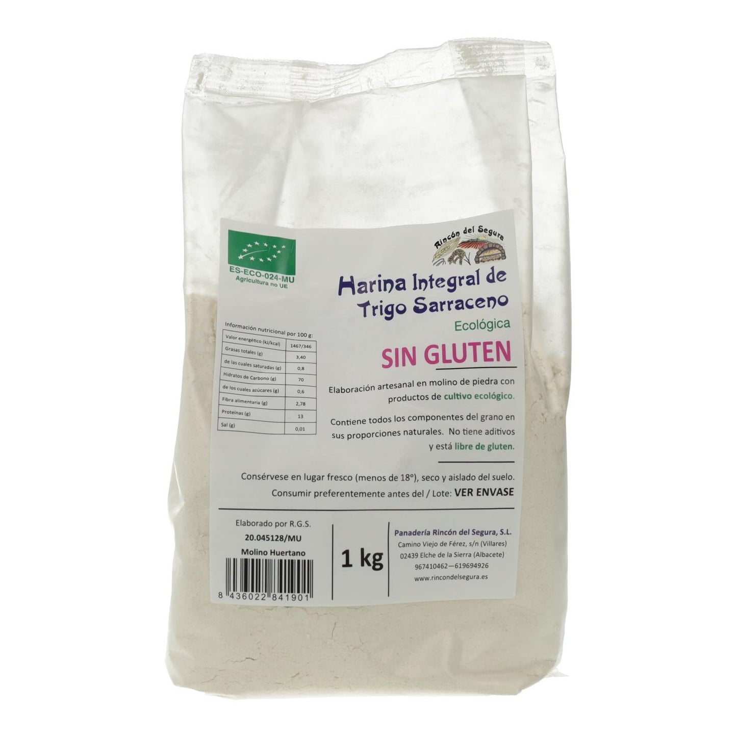 Farine complète de sarrasin sans gluten Rincón del Segura 1 kg