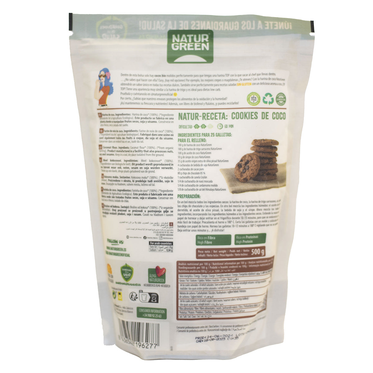 Mąka kokosowa bezglutenowa NaturGreen 500 g