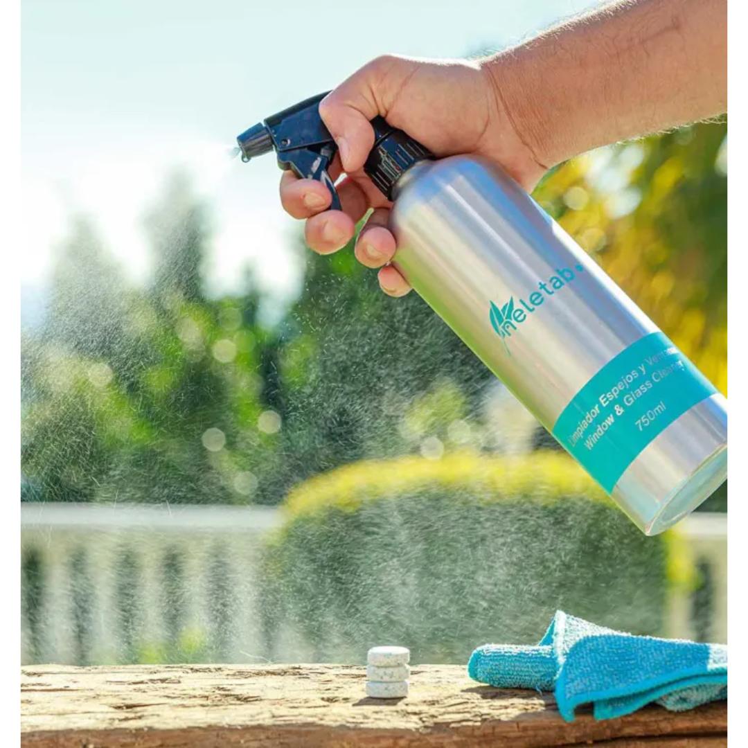 Starter-Set: 3 Flaschen + 3 Tabletten, für verschiedene Oberflächen, Glas und Badezimmer