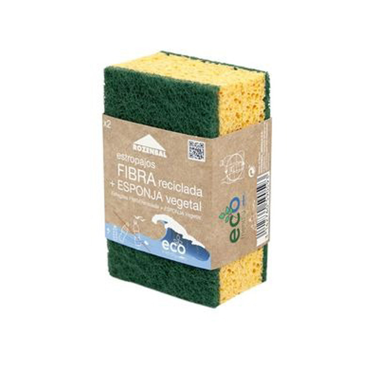 2 Eco Friendly ROZENBAL scouring pads with vegetable sponge