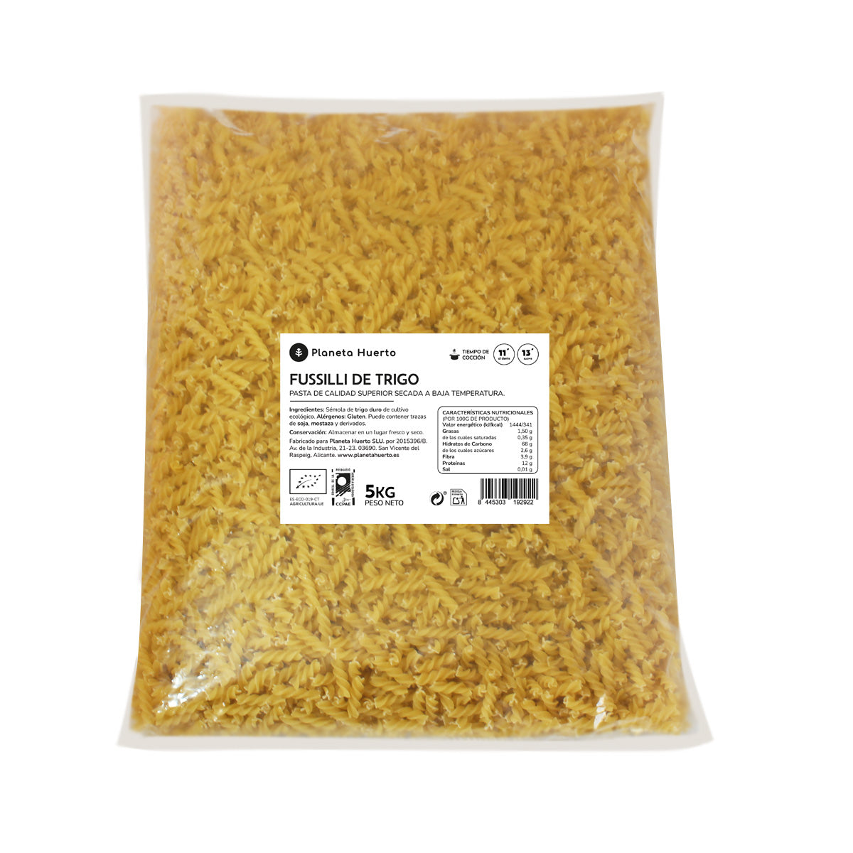 Fussilli z pszenicy ECO Planeta Huerto 5 kg