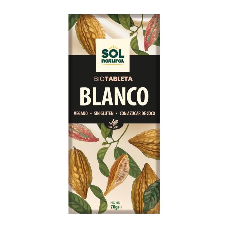 Biologische witte chocoladetablet 70 g Sol Natural