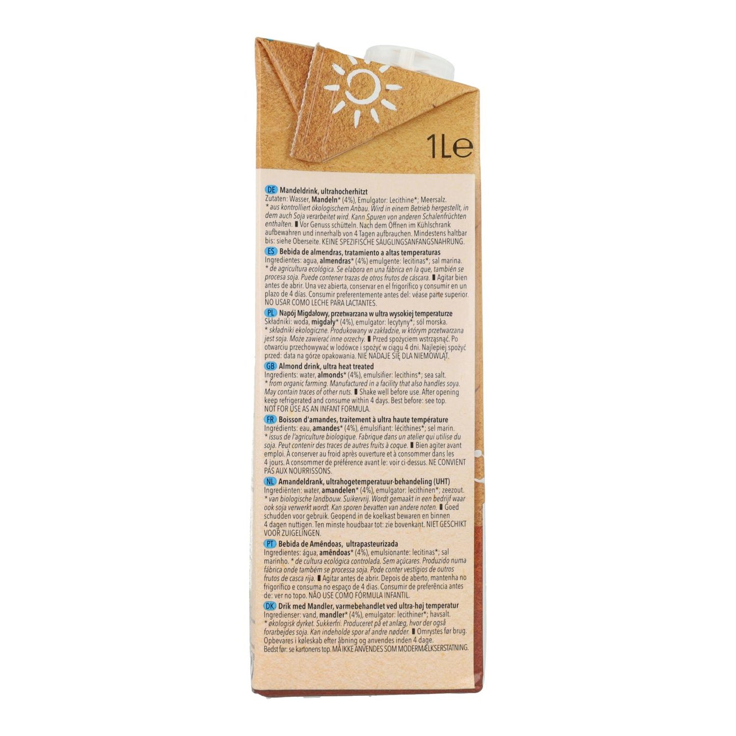 Boisson aux amandes sans sucre Bio Natumi 1 L