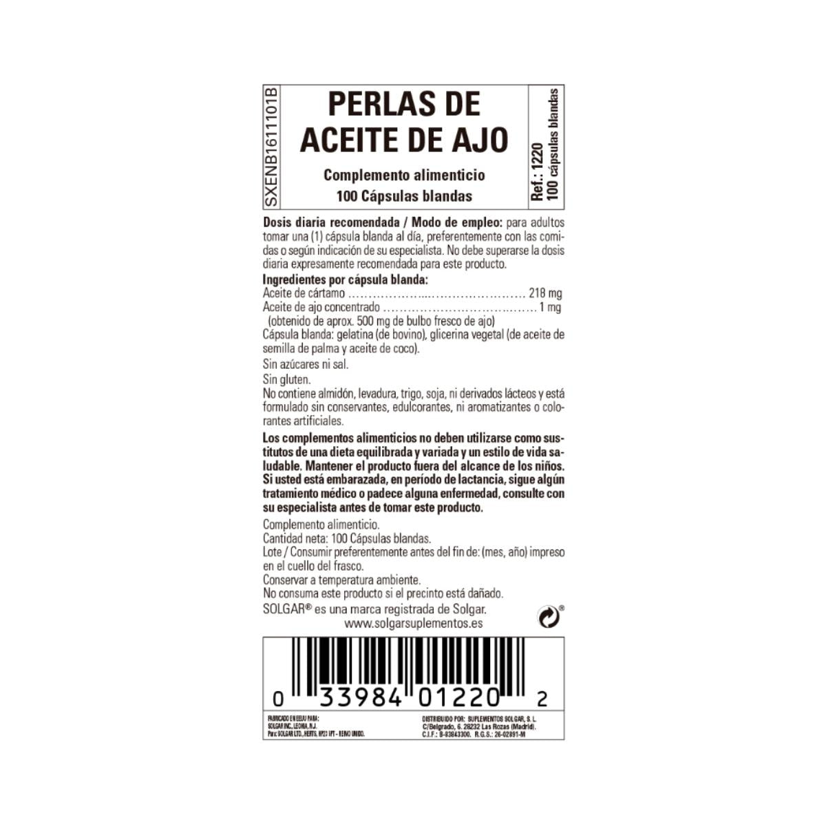Huile d'ail, 100 perles