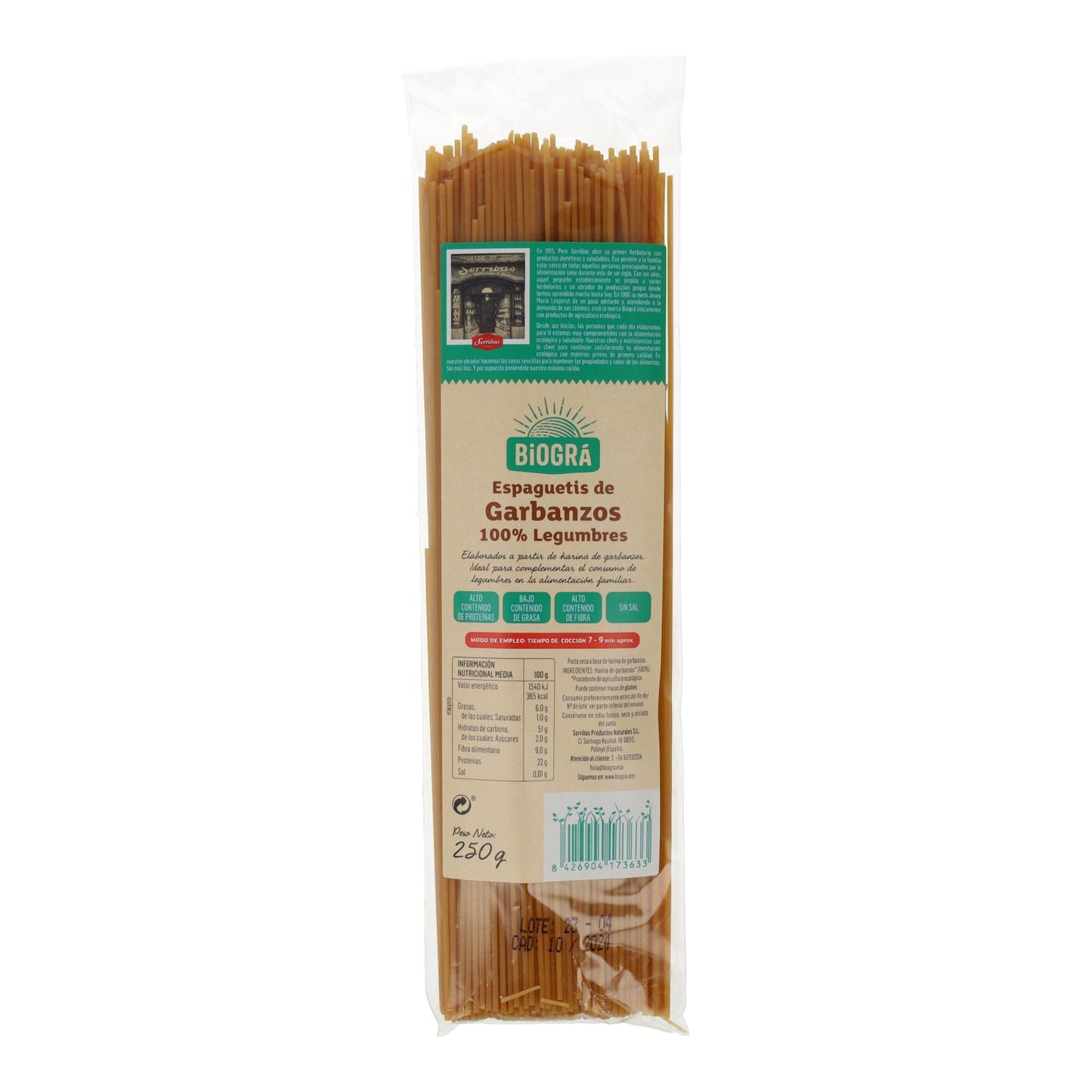 Kichererbsen-Spaghetti Biográ BIO 250 g