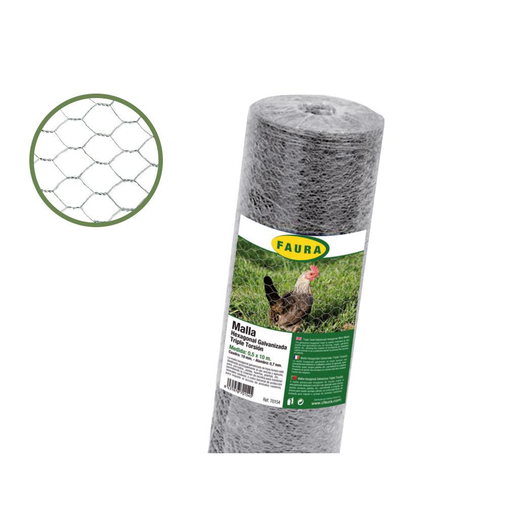 Galvaniserat hexagonalt nät 41 mm 0,5 x 10 m