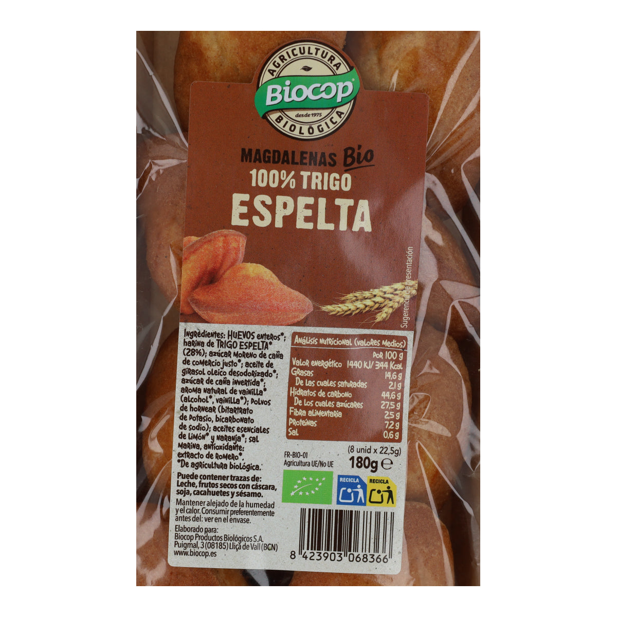 Madeleines 100 % blé d'épeautre Biocop 180 g