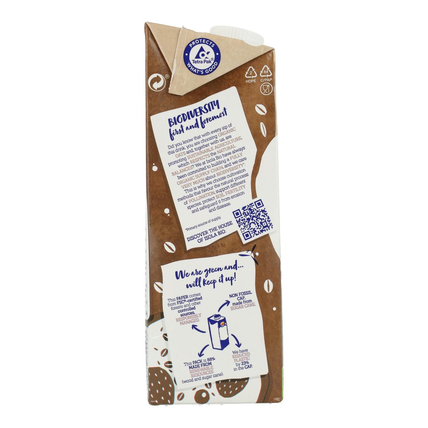 BIO-Getränk Hafer und Kakao ohne Zuckerzusatz Isola Bio 1 l