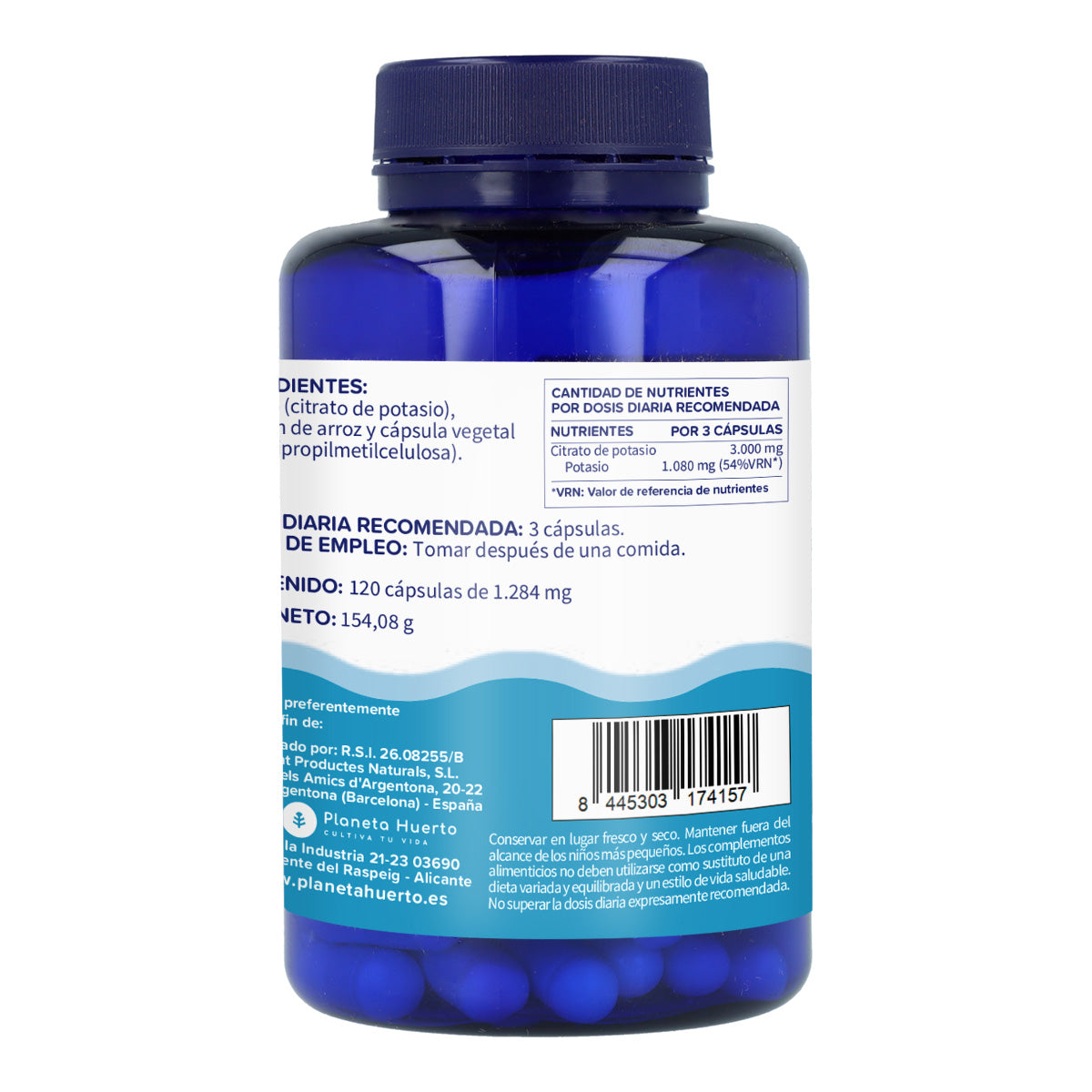 Potassium citrate Planeta Huerto 120 Capsules