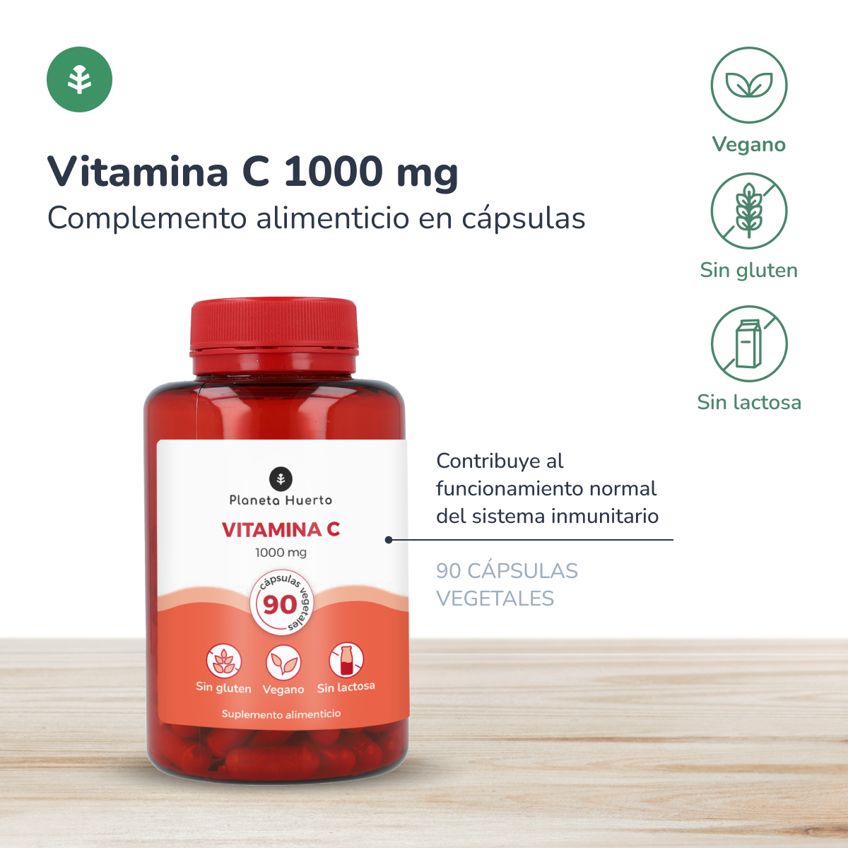 Vitamin C 1000 mg Planeta Huerto 90 vegetarian capsules