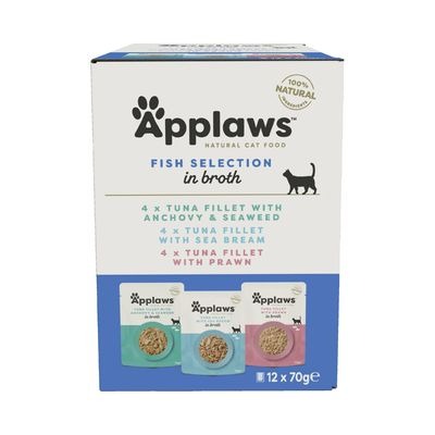 Nassfutter für Katzen Fisch in Brühe Applaws 12 x 70 g