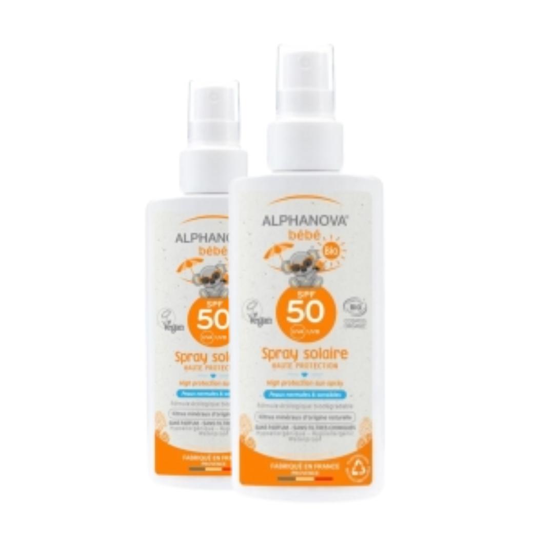 Zestaw oszczędnościowy x2 Krem przeciwsłoneczny dla dzieci SPF 50 Alphanova 125 ml