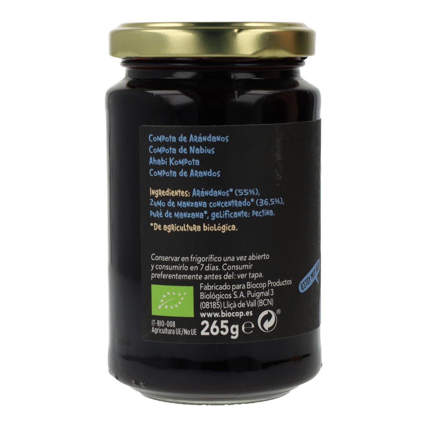 Bio-Heidelbeerkompott Biocop, 265 g
