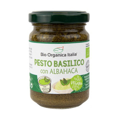 Grünes Basilikum-Pesto, vegan, Bio, Italien, 140 g