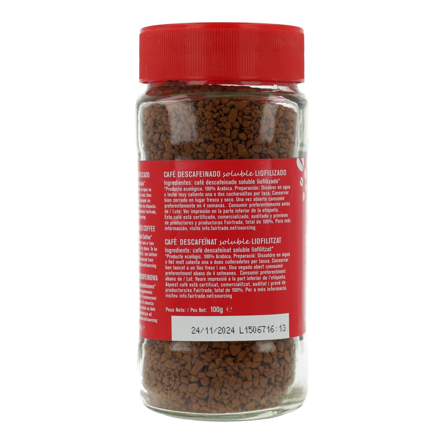 Bio Alternative gefriergetrockneter, entkoffeinierter Instantkaffee, 100 g