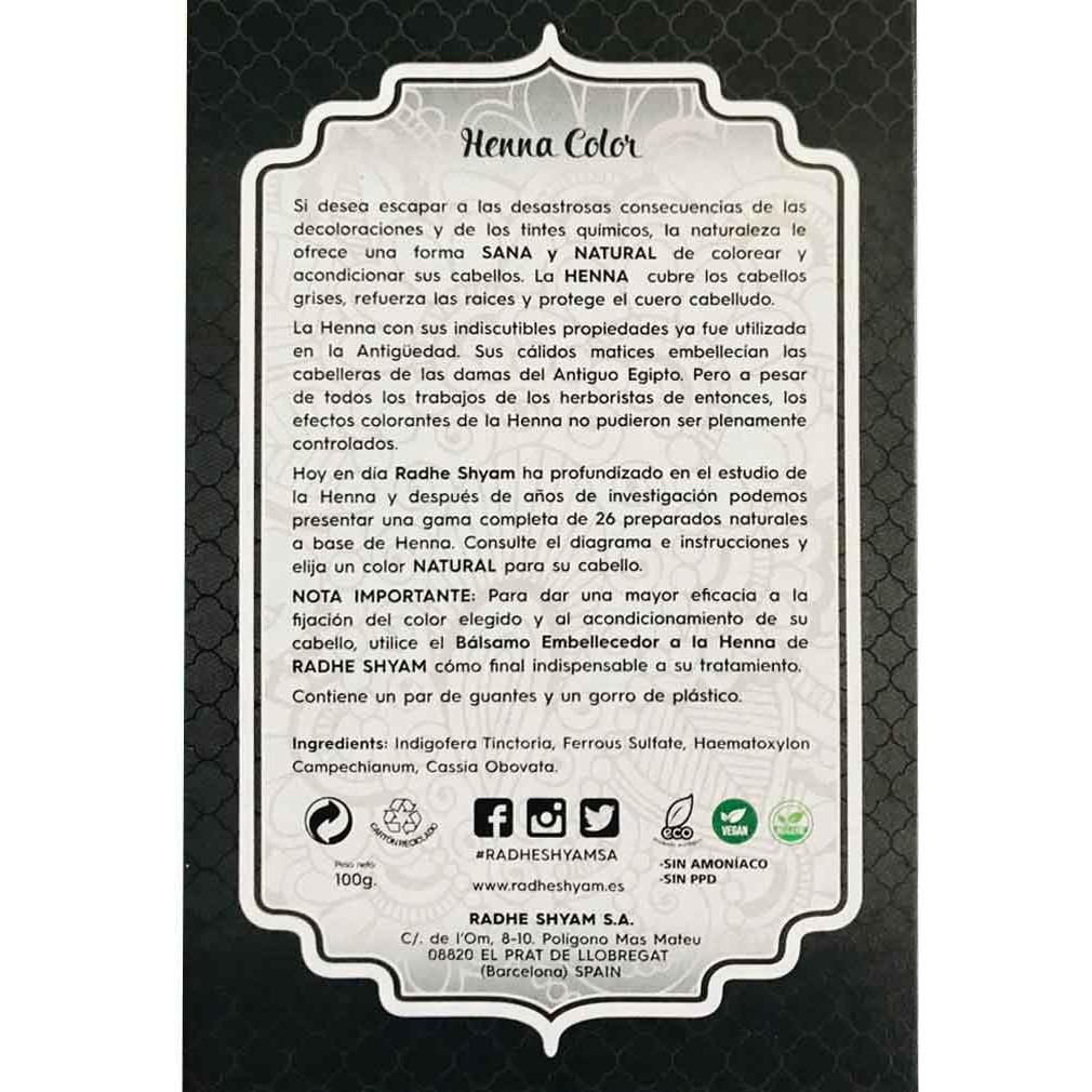Polvere di henné nero Radhe Shyam 100 g