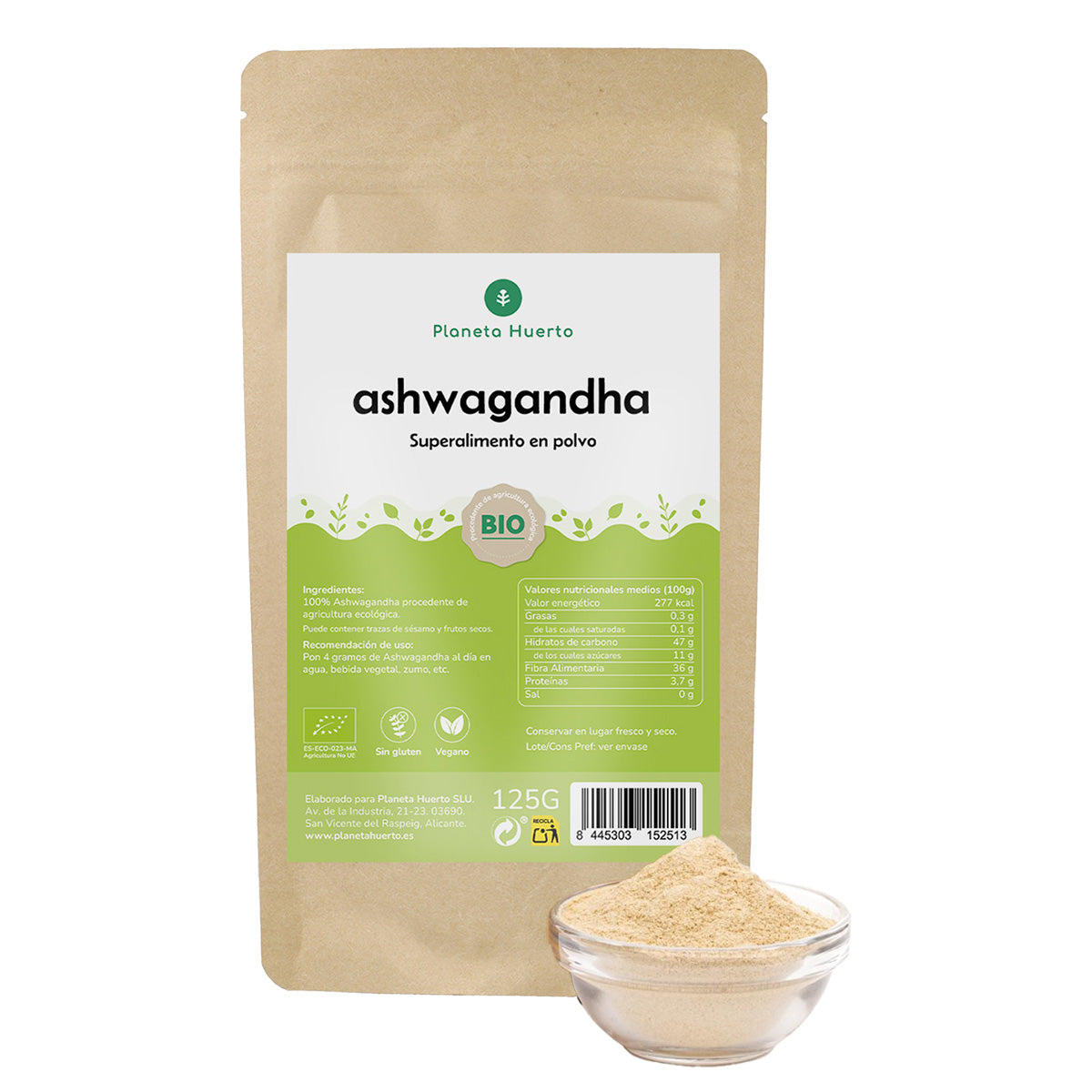Ashwagandha powder ECO Planeta Huerto 125 g