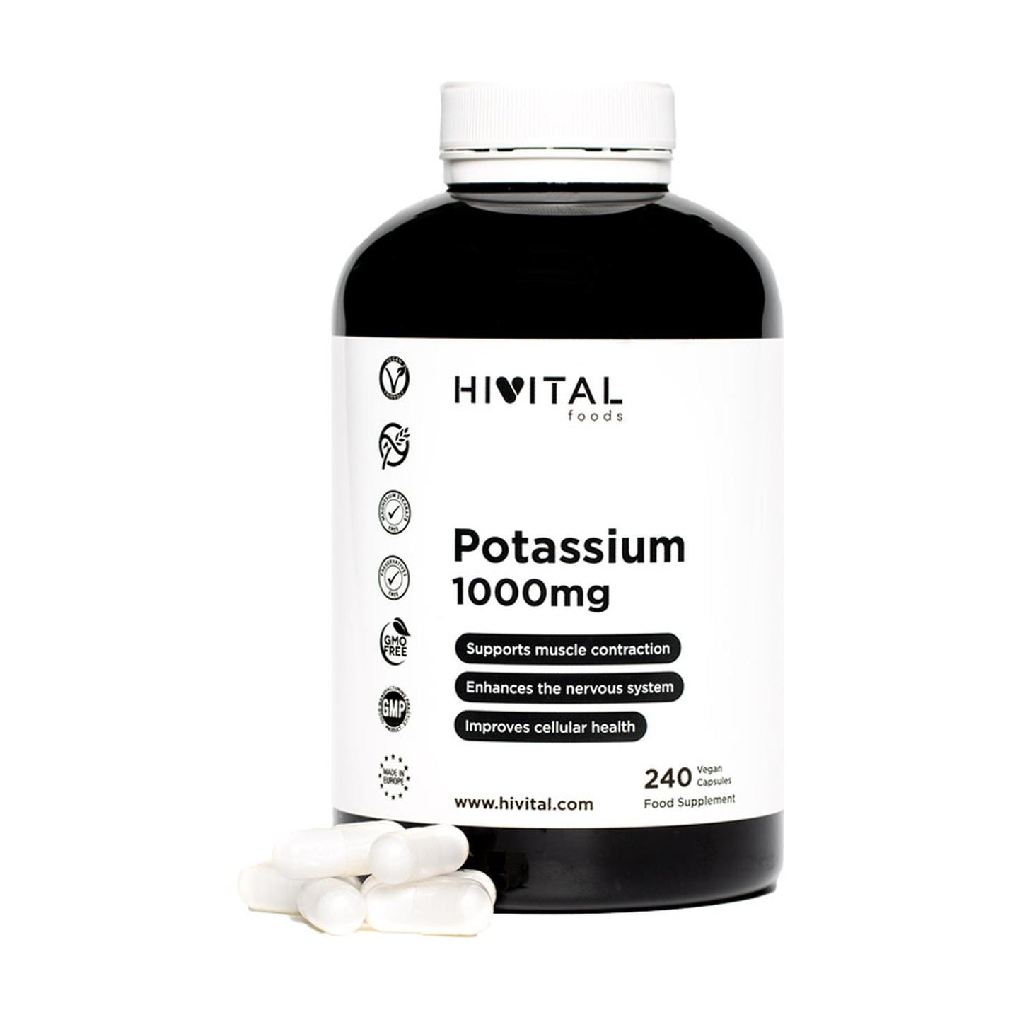 Potassium 1 000 mg Hivital 240 gélules