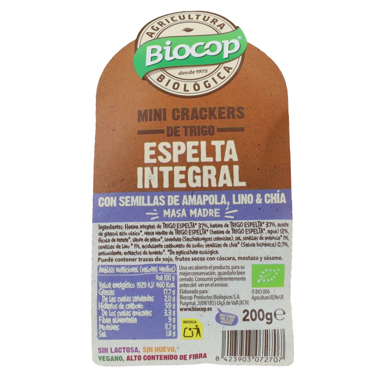 Mini krakersy orkiszowe z chia Biocop 200 g