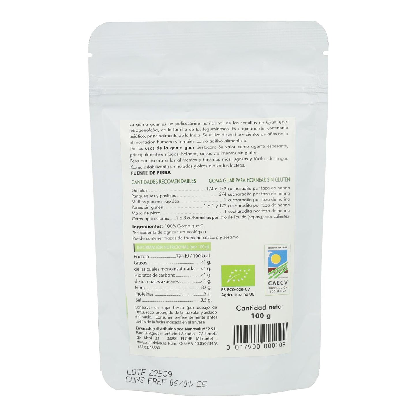 Salud Viva guar gum, 100 g