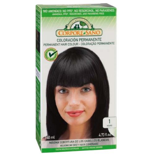 Tinte permanente nº1 negro Corpore Sano 140 ml