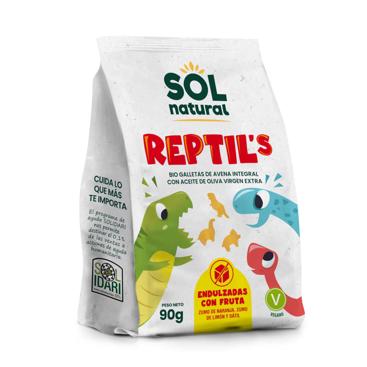 Lot de 12 biscuits pour enfants à l'avoine et aux fruits Bio Sol Natural 90 g