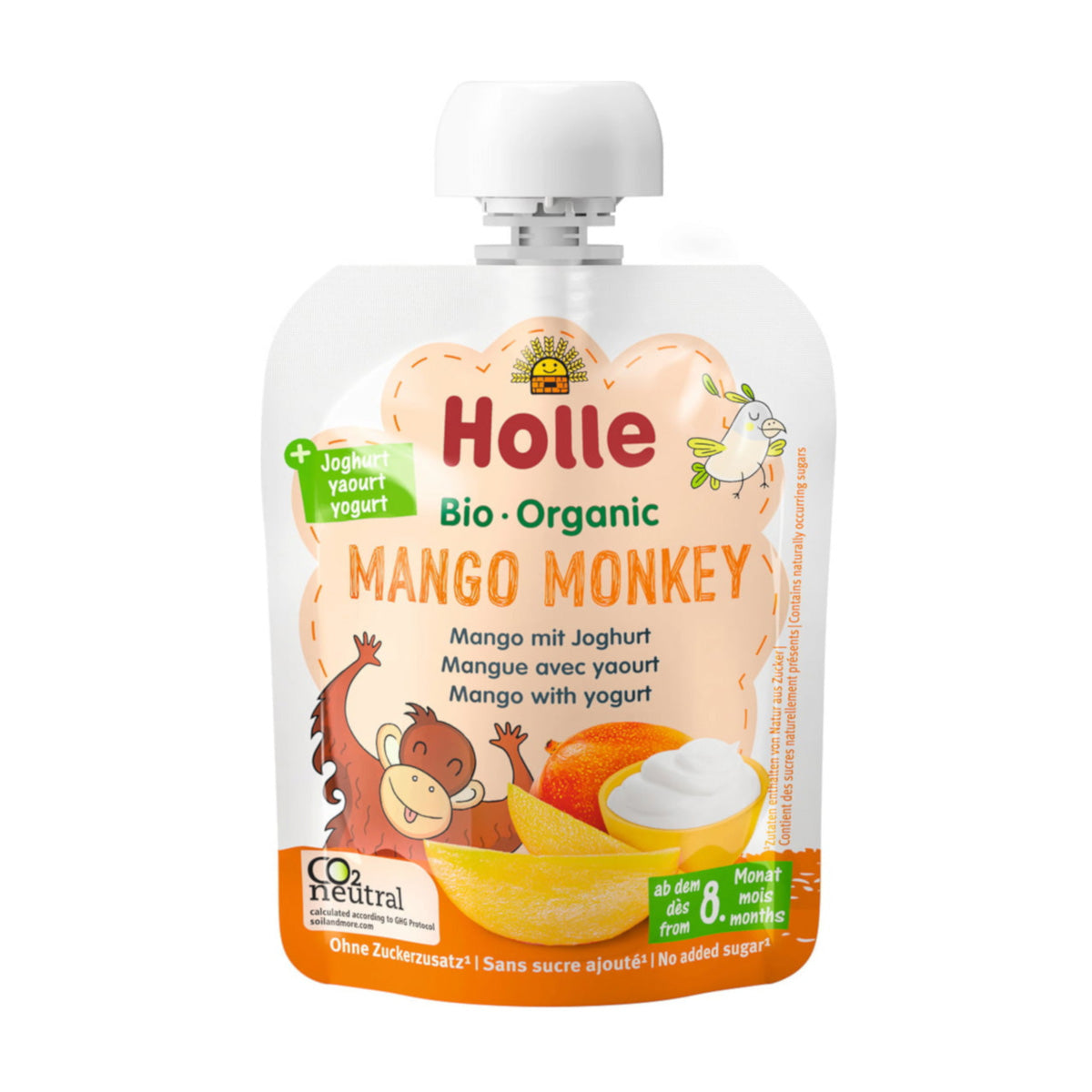 Smoothie BIO à la mangue et au yaourt (à partir du 8e mois) MANGO MONKEY Holle 85 g