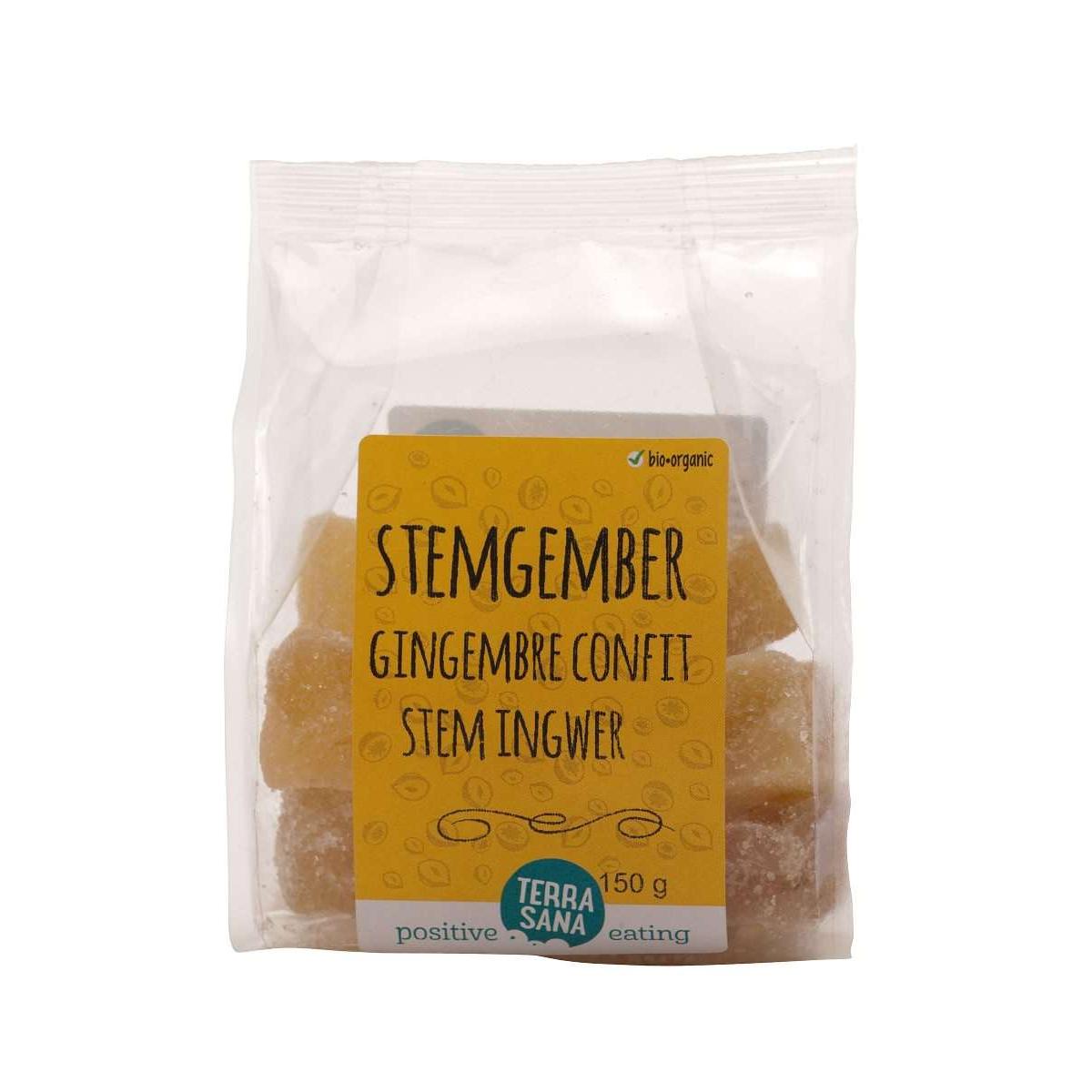 Kanderad ingefära i bitar BIO Terrasana, 150 g