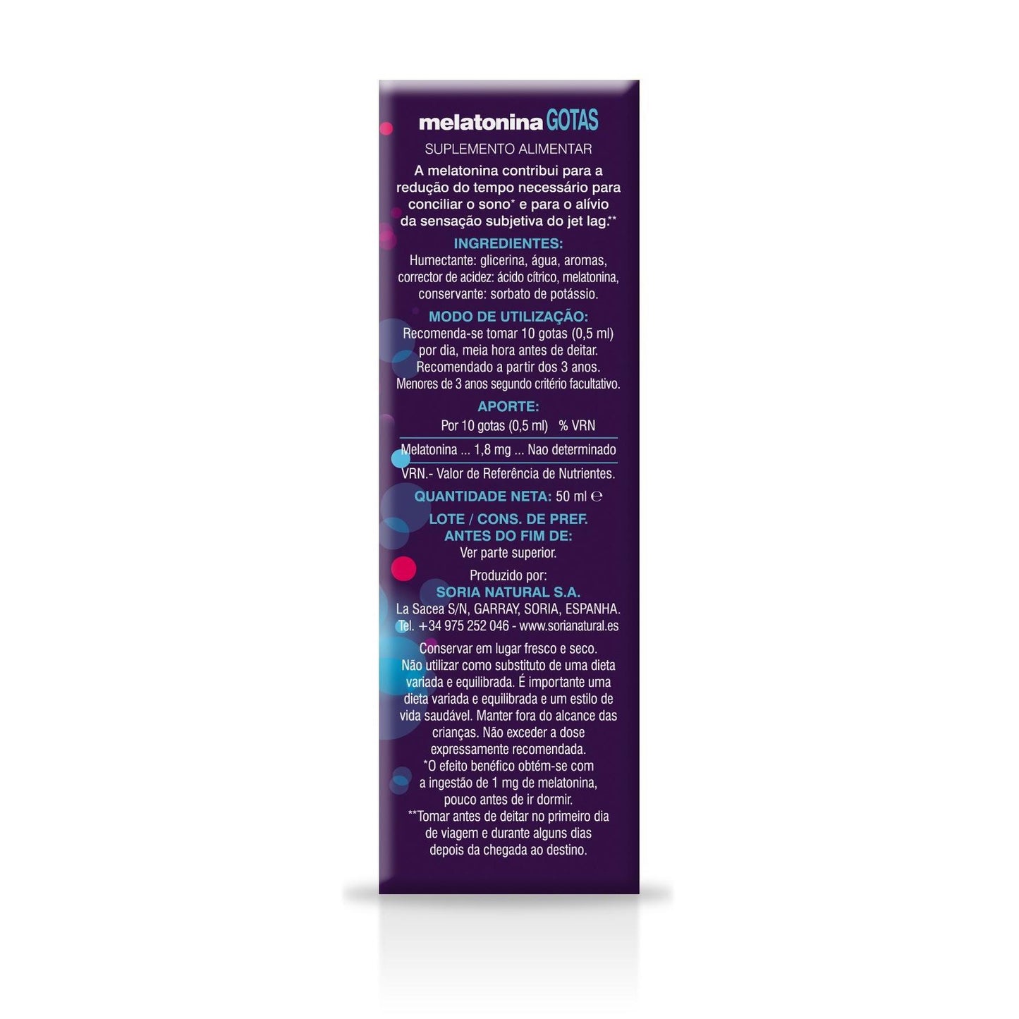 2er-Pack Melatonin-Tropfen 100 % rein Soria Natural 50 ml