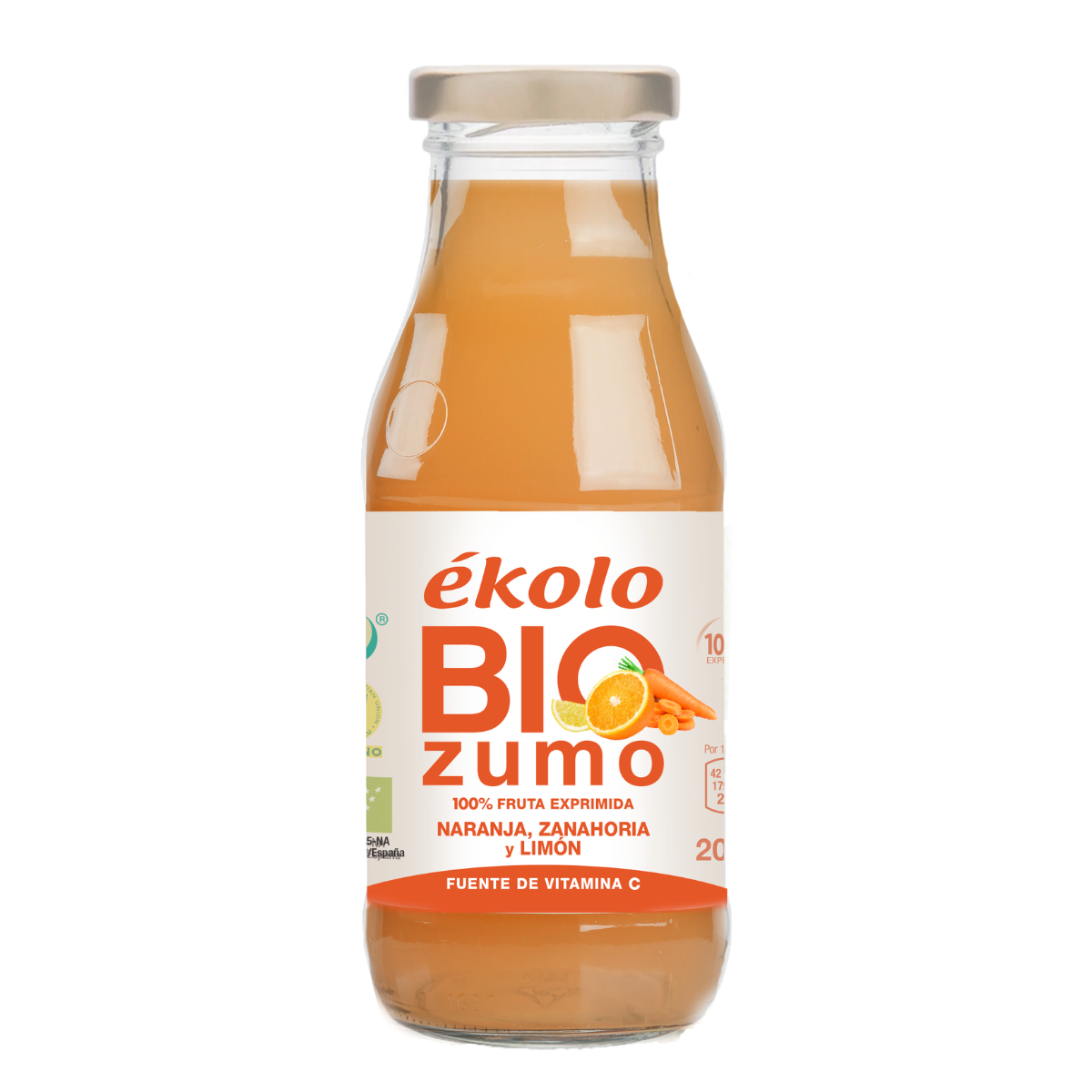Jus d'orange et de carotte bio Ékolo 200 ml