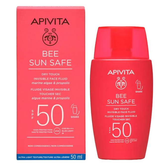 Onzichtbare gezichtszonnebrandcrème met droge finish SPF50 - APIVITA - 50 ml