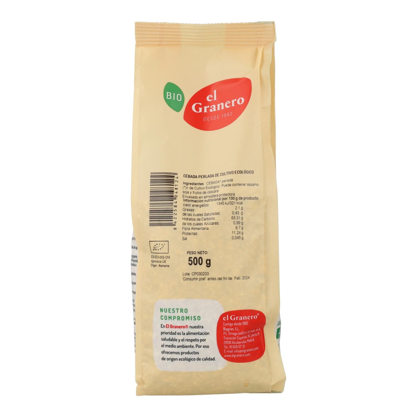 Orzo perlato biologico El Granero, 500 g