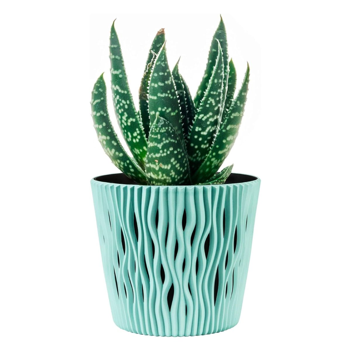 Pot Duna avec insert turquoise D 19 x 17