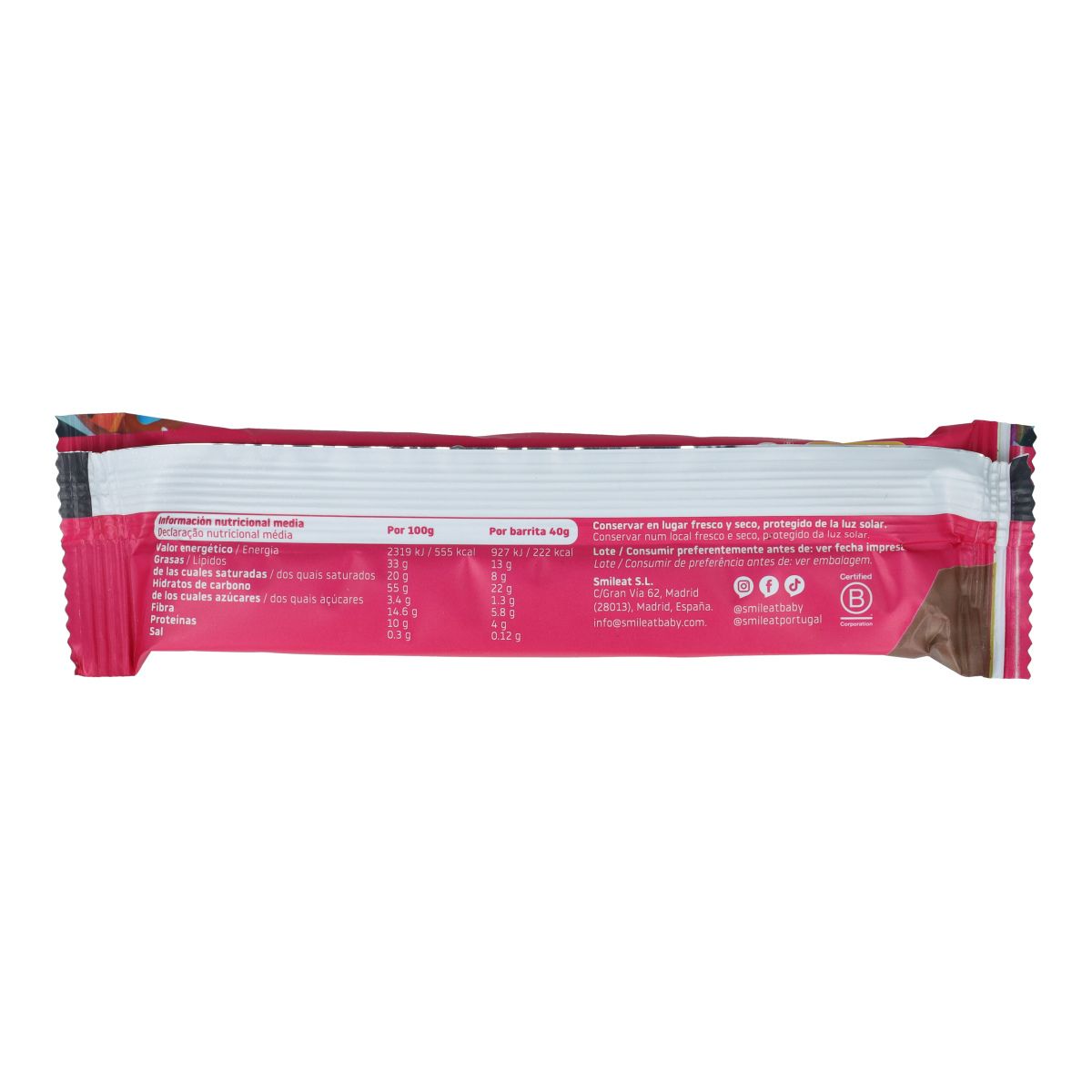 ECO Smileat Chocolate-coated Wafer Bar 40g