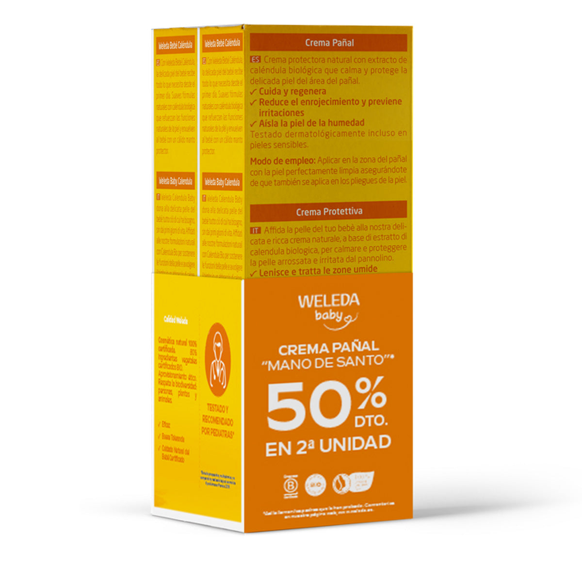 Duplo 2 unità di crema per pannolini Weleda 75 ml