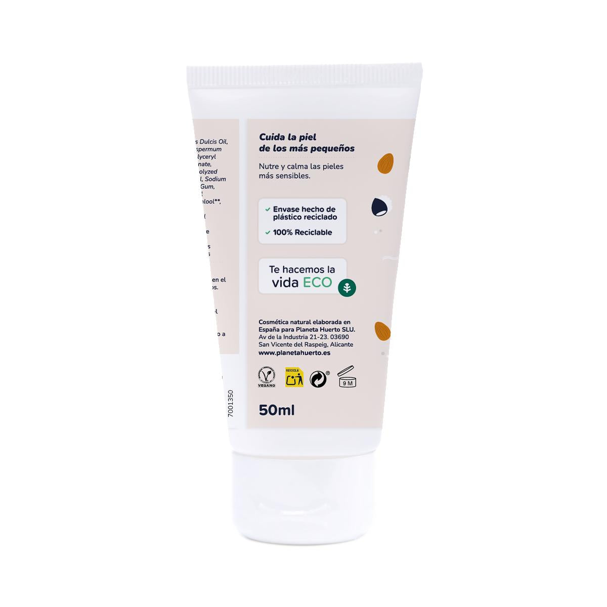 Baby-Gesichtscreme Süße Mandeln und Sheabutter Planeta Huerto 50 ml