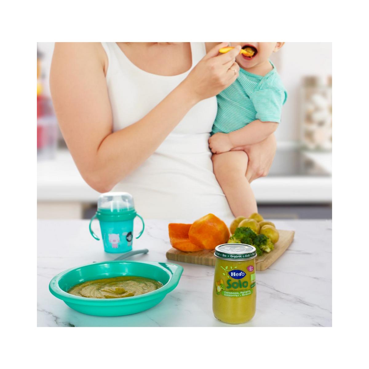 Pack de 3 petits pots de potiron, pomme de terre, petits pois et brocoli bio 190 g - Hero Solo