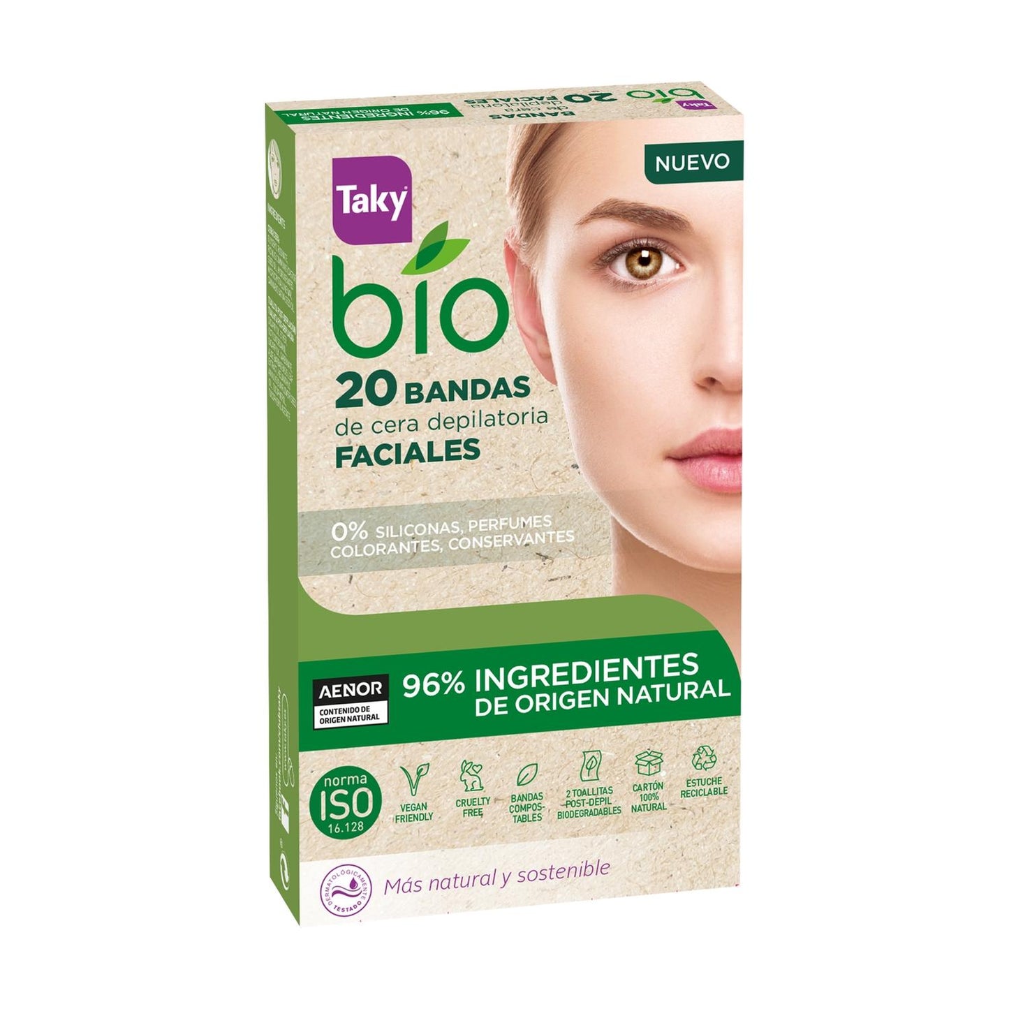 BIO-ontharingsstrips voor het gezicht Taky 20 strips
