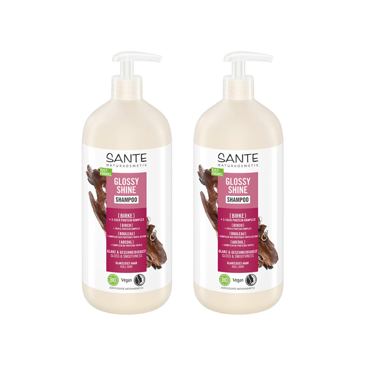 Confezione da 2 shampoo lucentezza radiosa betulla Sante 950 ml