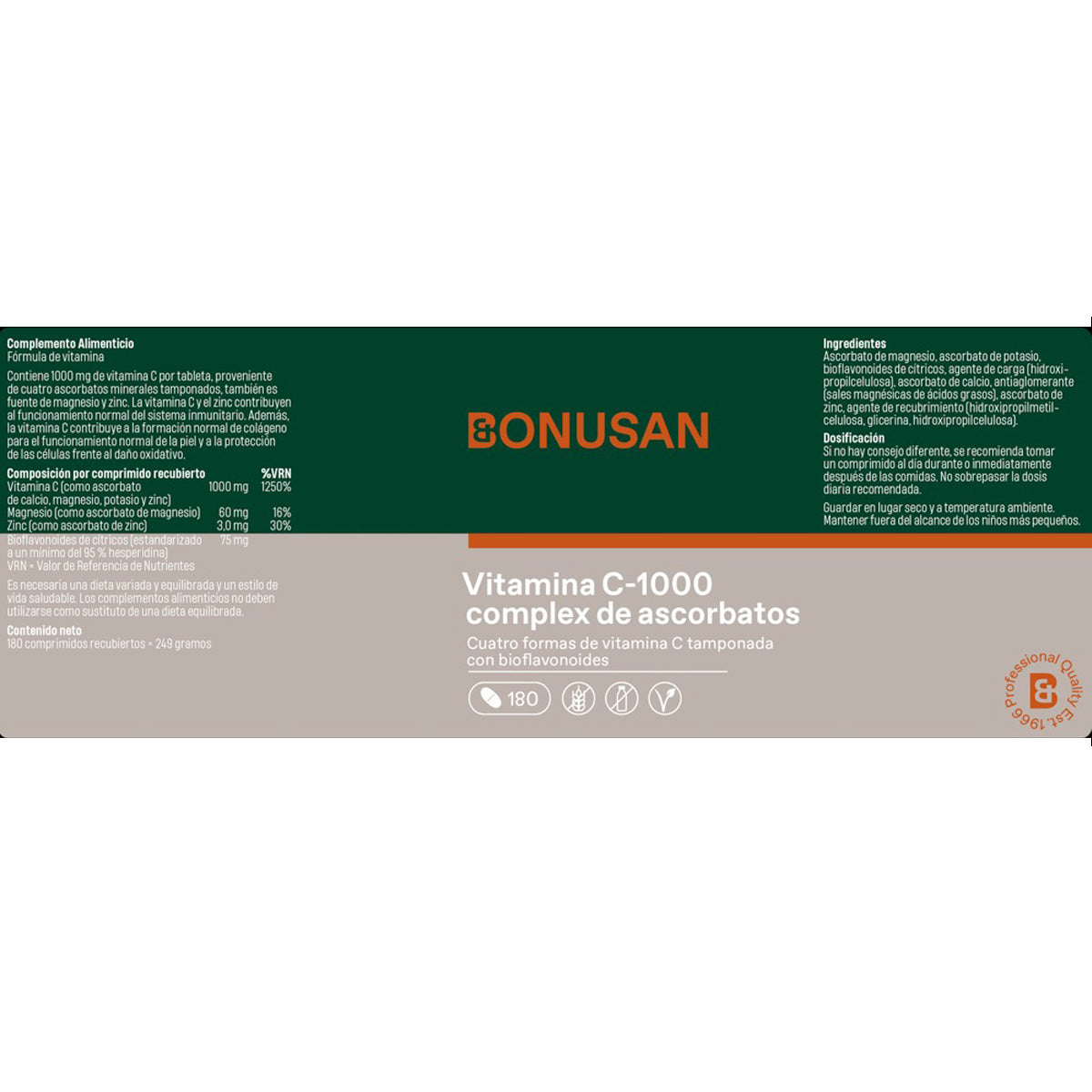 Bonusan Vitamin C-1000 complex of ascorbates 180 tablets