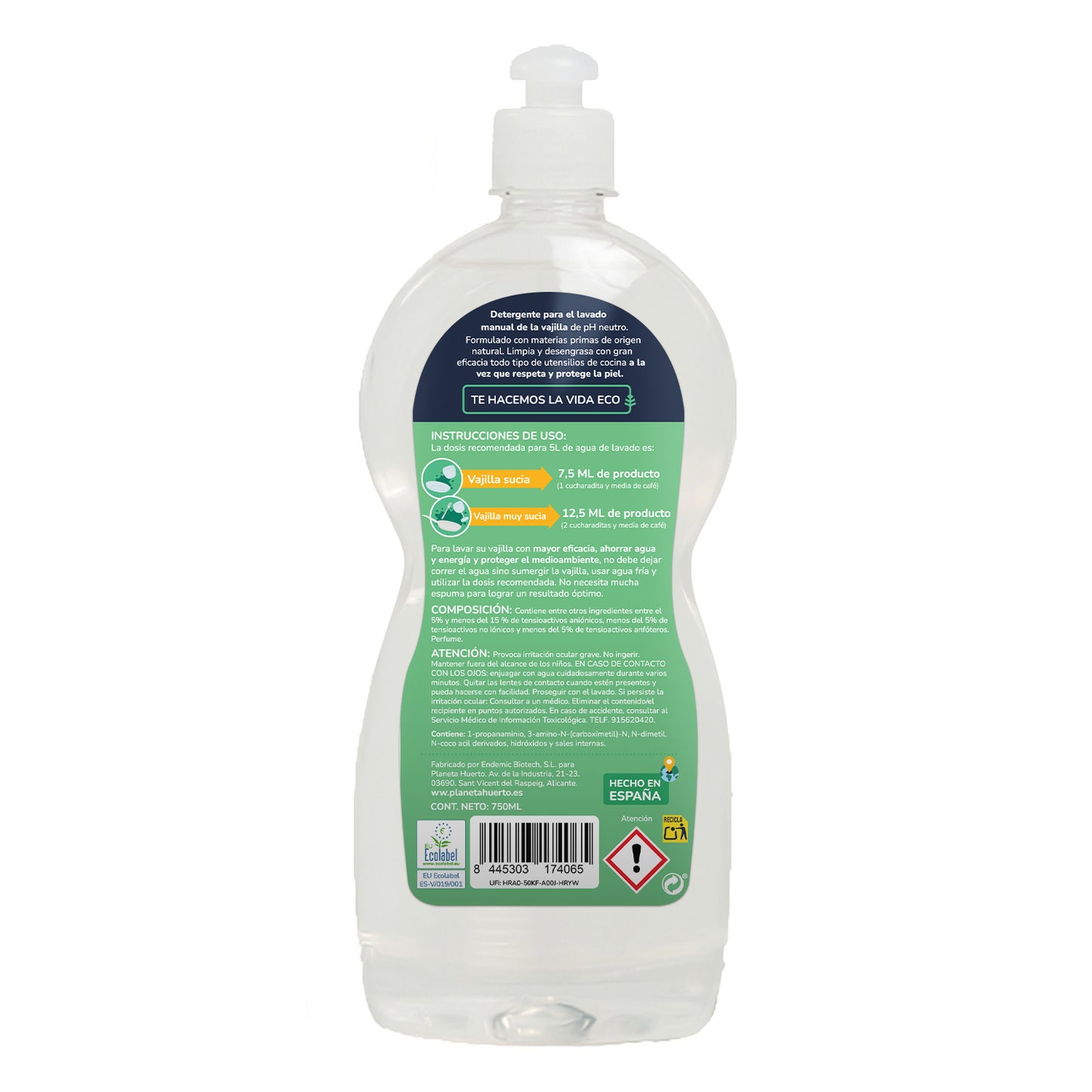 Pack 3xGeschirrspüler Manuell Grüner Tee ECO Planet Orchard 750ml