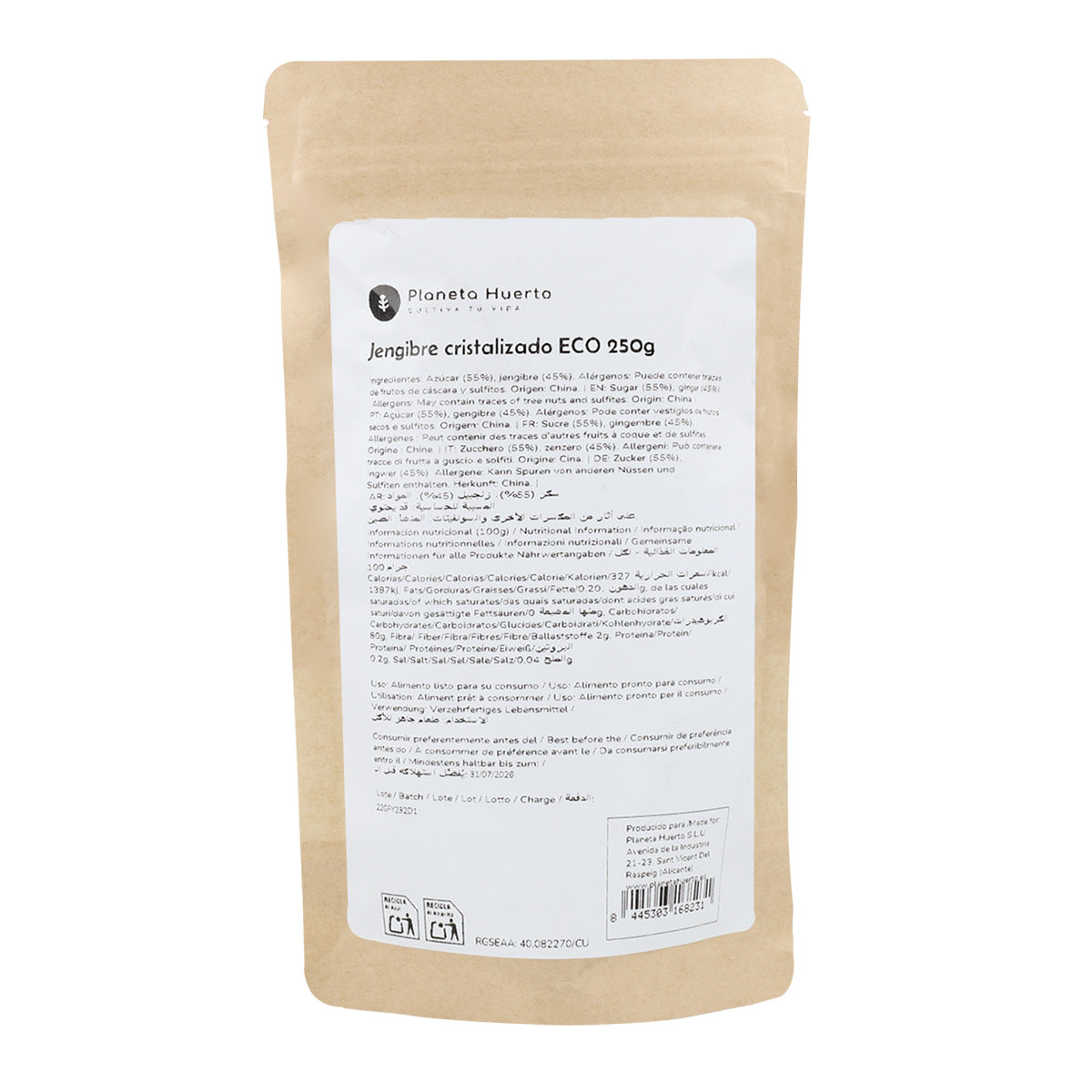 Imbir krystalizowany ECO Planeta Huerto 250 g