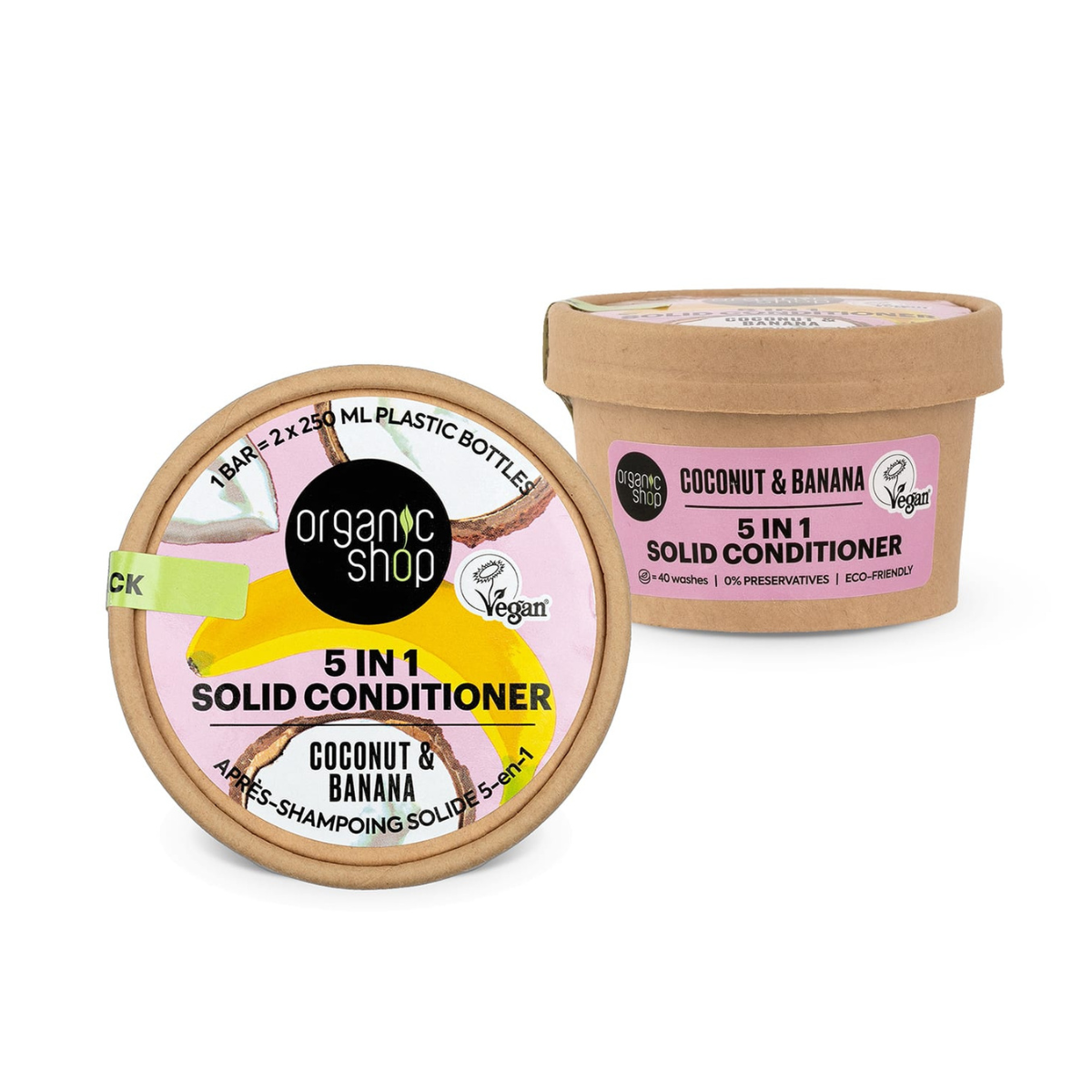 Balsamo solido 5 in 1 banana e cocco Organic Shop