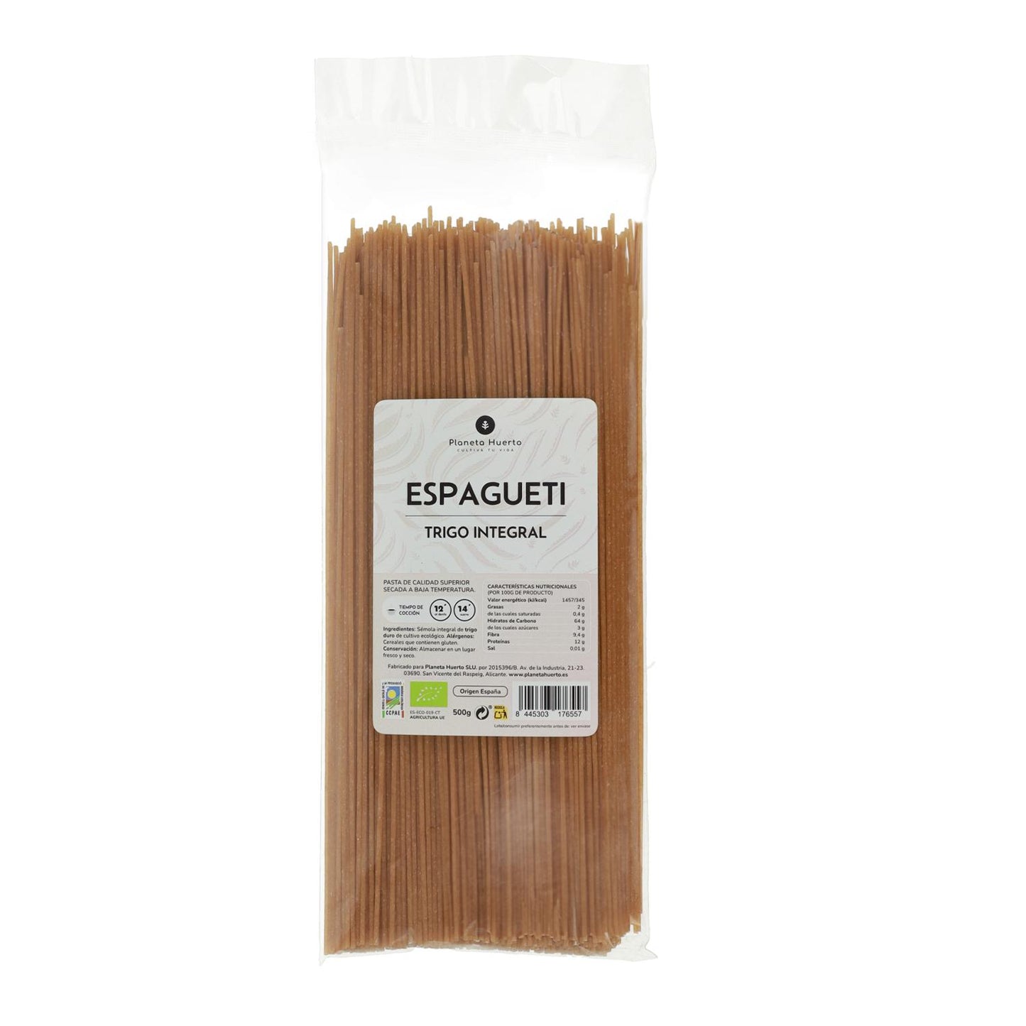 Spaghetti de blé entier ECO Planeta Huerto 500gr