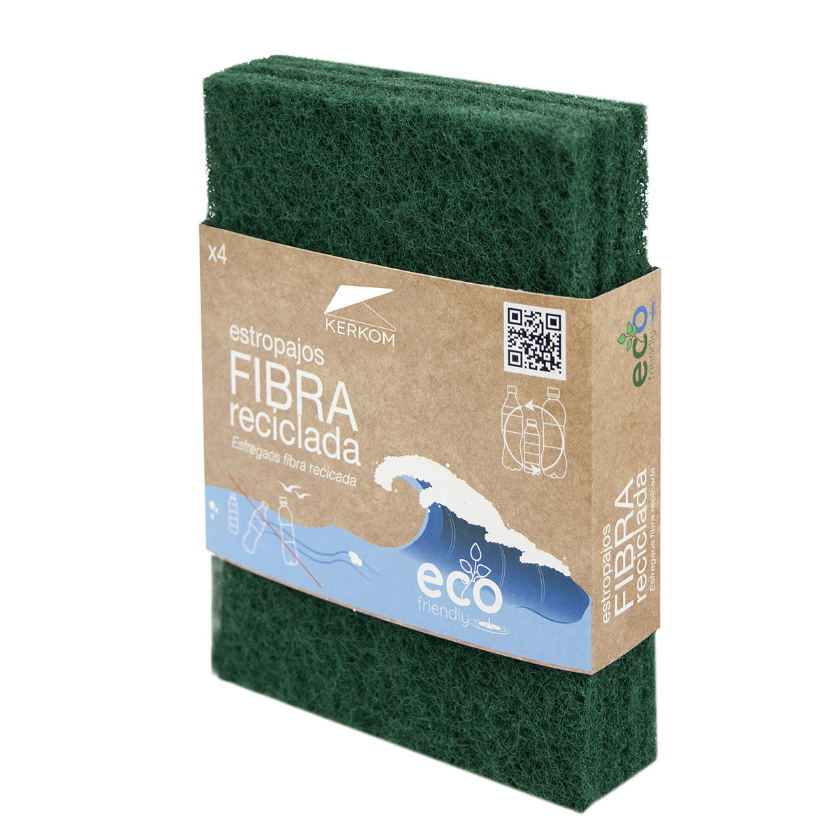 4 gerecyclede schuursponsjes Eco Friendly ROZENBAL