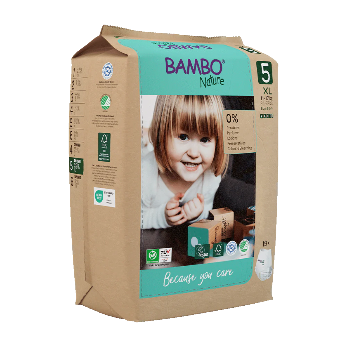 Windeln Pants T5 (11-17 kg) 19 Stück Bambo Nature