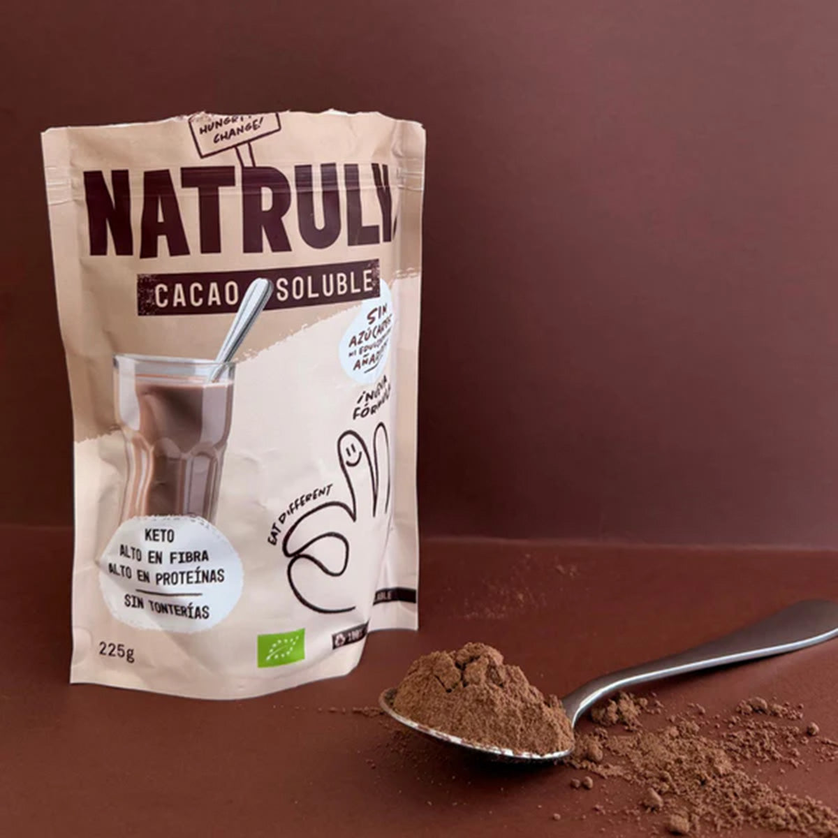 Löslig kakao BIO med högt proteininnehåll Natruly 225 g